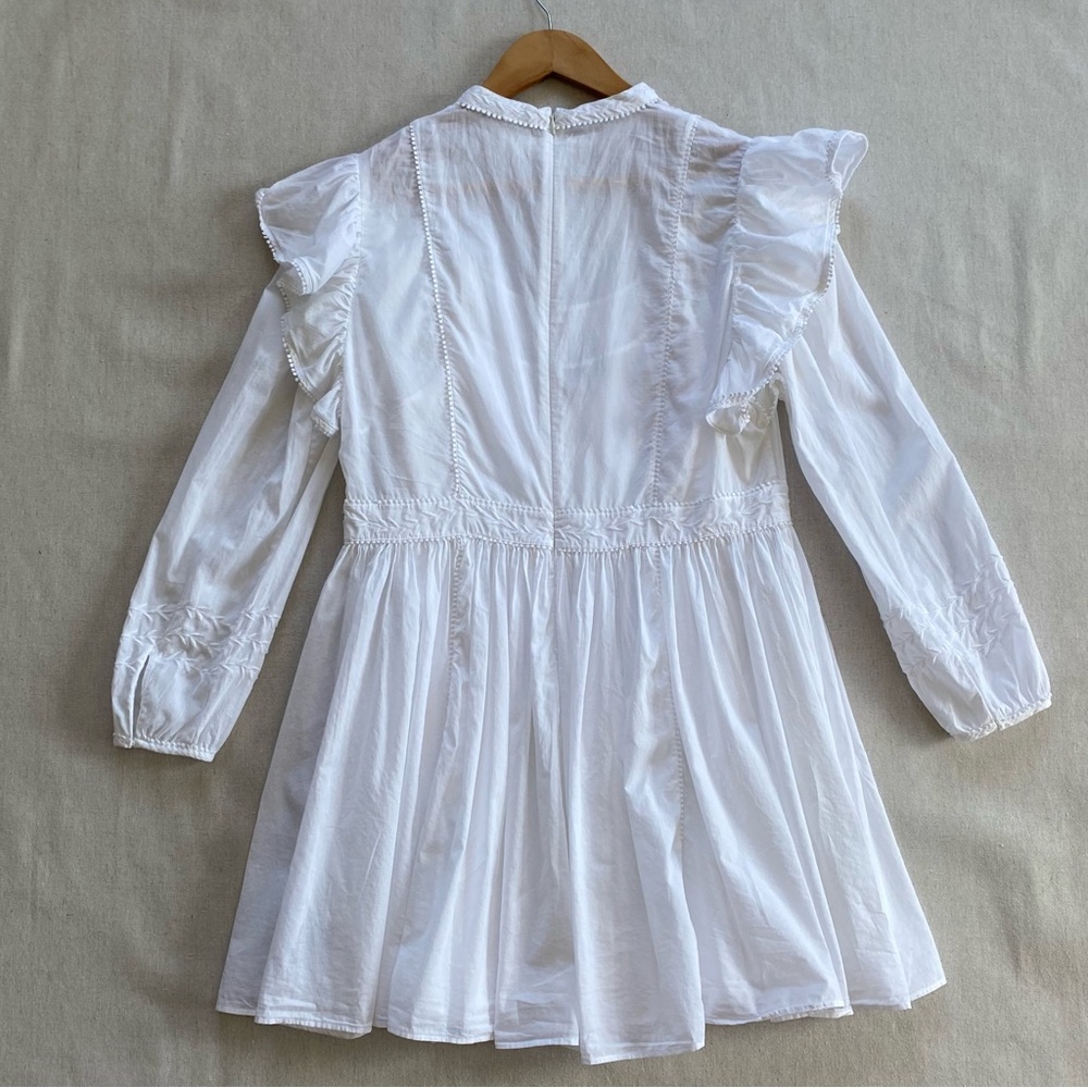 Banana Republic Esme Embroidered Ruffled Mini Dress Bishop Sleeves - Picture 9 of 16